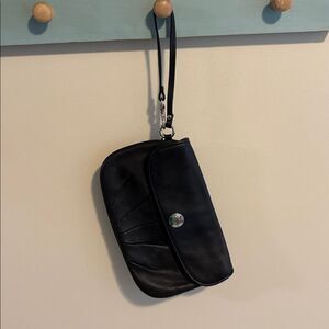Coach Black Leather Wristlet